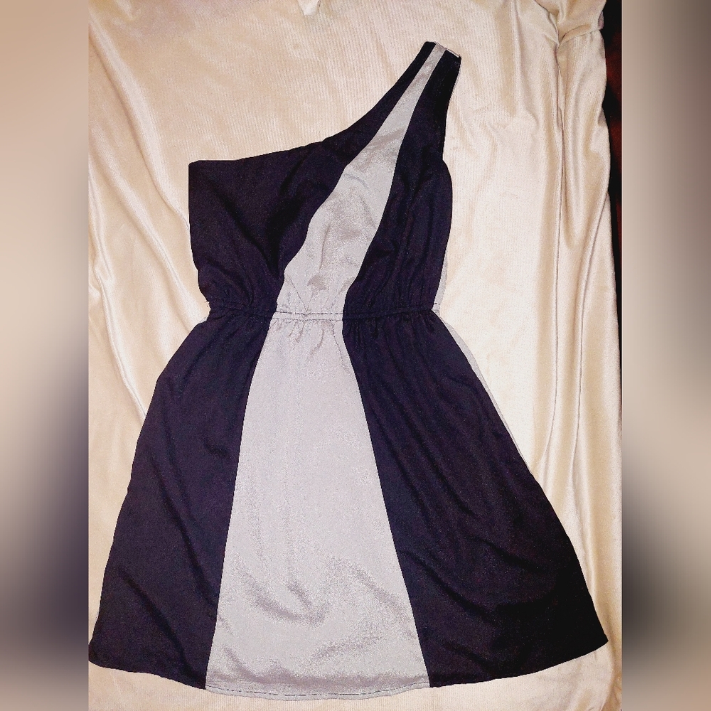 Black and grey one shoulder dress BeBop size small